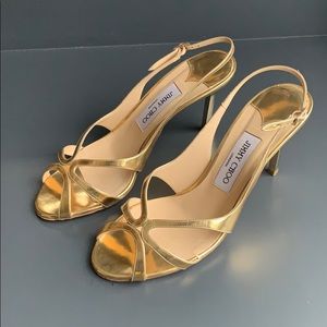 Jimmy Choo Gold Slingback Pumps